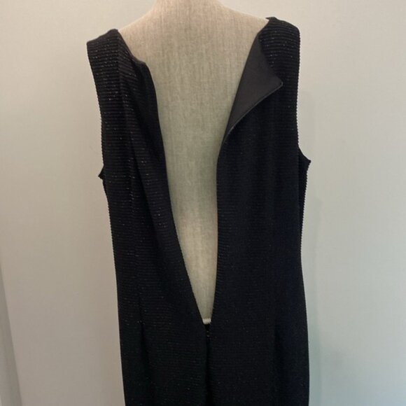 Frank Lyman Black Sleeveless Dress Shimmering Size 18 - Picture 9 of 12